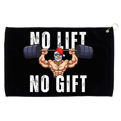 No Lift No Gift Funny Santa Gym Grommeted Golf Towel