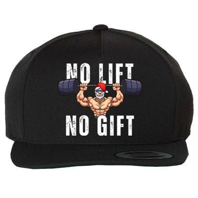 No Lift No Gift Funny Santa Gym Wool Snapback Cap