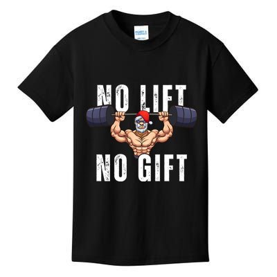 No Lift No Gift Funny Santa Gym Kids T-Shirt