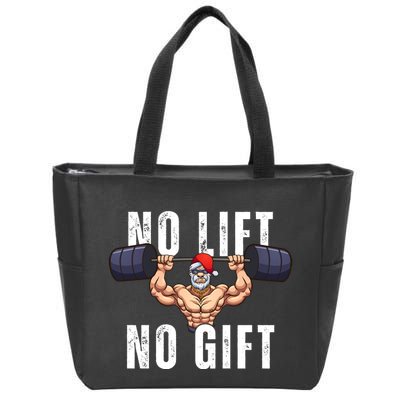 No Lift No Gift Funny Santa Gym Zip Tote Bag