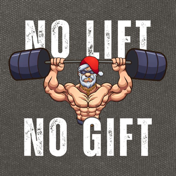 No Lift No Gift Funny Santa Gym Cotton Canvas Backpack