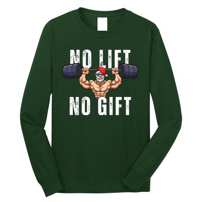 No Lift No Gift Funny Santa Gym Long Sleeve Shirt