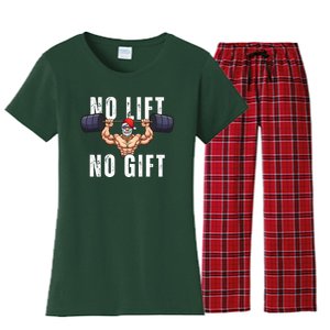 No Lift No Gift Funny Santa Gym Women's Flannel Pajama Set