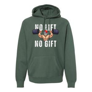 No Lift No Gift Funny Santa Gym Premium Hoodie