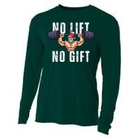 No Lift No Gift Funny Santa Gym Cooling Performance Long Sleeve Crew