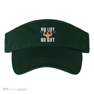 No Lift No Gift Funny Santa Gym Valucap Bio-Washed Visor