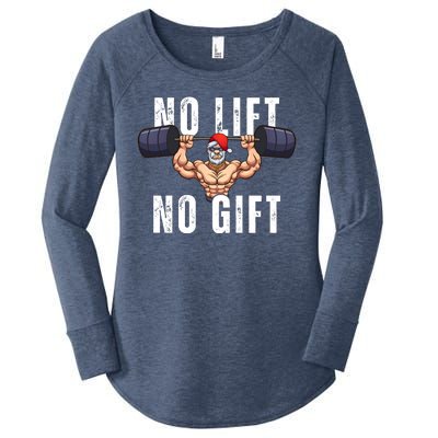 No Lift No Gift Funny Santa Gym Women's Perfect Tri Tunic Long Sleeve Shirt