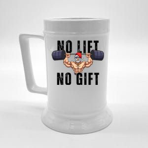 No Lift No Gift Funny Santa Gym Beer Stein