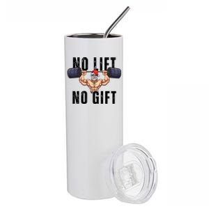 No Lift No Gift Funny Santa Gym Stainless Steel Tumbler