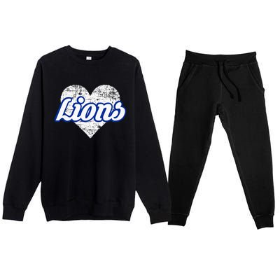 Northwest Lions Over Heart Premium Crewneck Sweatsuit Set