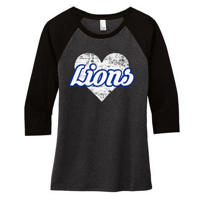 Northwest Lions Over Heart Women's Tri-Blend 3/4-Sleeve Raglan Shirt