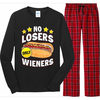 No Losers Only Wieners Hot Dog Pun Wurst Family Grilling Gift Long Sleeve Pajama Set