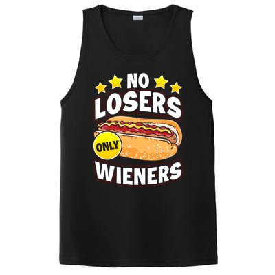 No Losers Only Wieners Hot Dog Pun Wurst Family Grilling Gift PosiCharge Competitor Tank