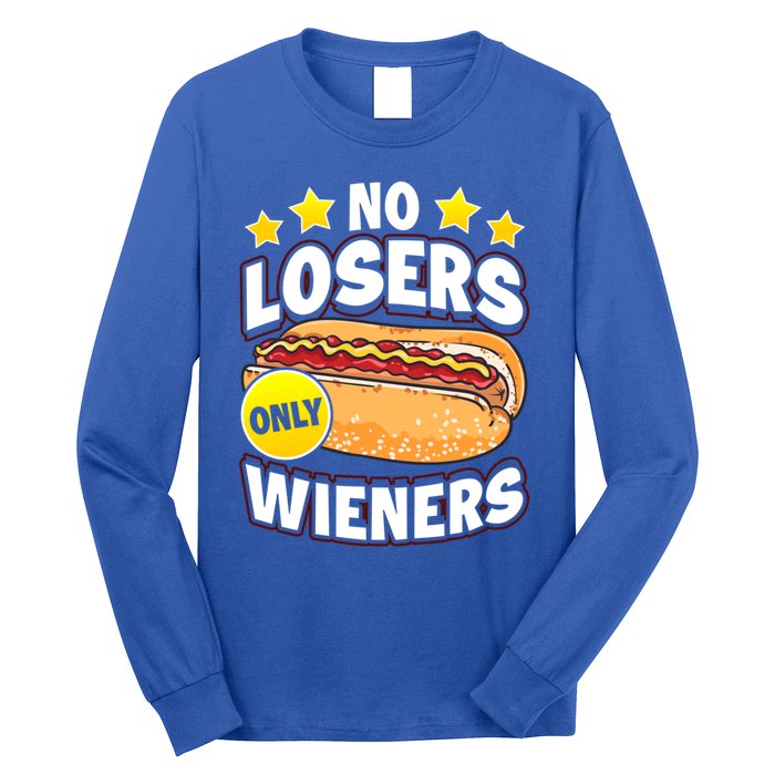 No Losers Only Wieners Hot Dog Pun Wurst Family Grilling Gift Long Sleeve Shirt