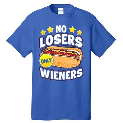 No Losers Only Wieners Hot Dog Pun Wurst Family Grilling Gift Tall T-Shirt