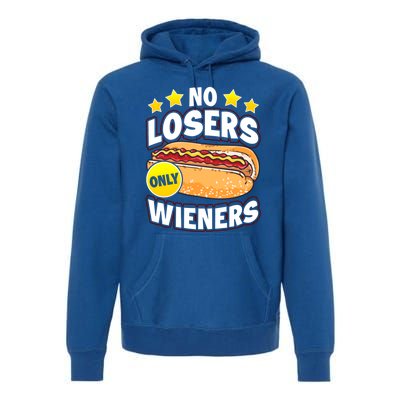 No Losers Only Wieners Hot Dog Pun Wurst Family Grilling Gift Premium Hoodie