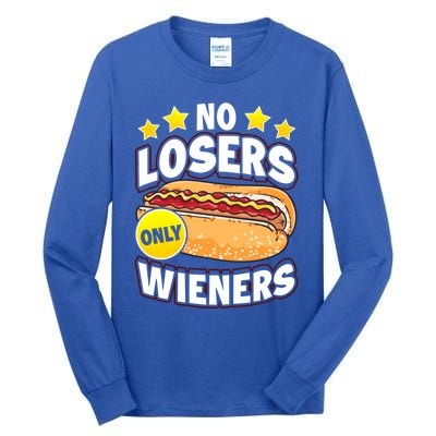 No Losers Only Wieners Hot Dog Pun Wurst Family Grilling Gift Tall Long Sleeve T-Shirt