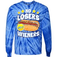 No Losers Only Wieners Hot Dog Pun Wurst Family Grilling Gift Tie-Dye Long Sleeve Shirt