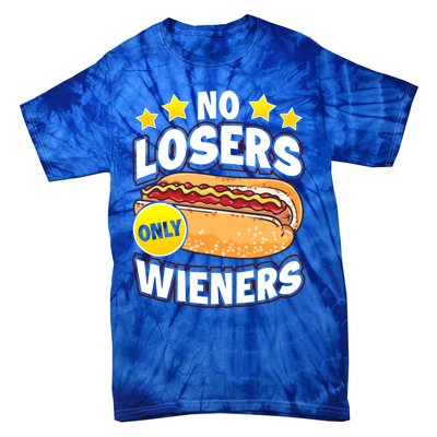 No Losers Only Wieners Hot Dog Pun Wurst Family Grilling Gift Tie-Dye T-Shirt