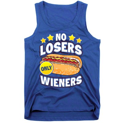 No Losers Only Wieners Hot Dog Pun Wurst Family Grilling Gift Tank Top