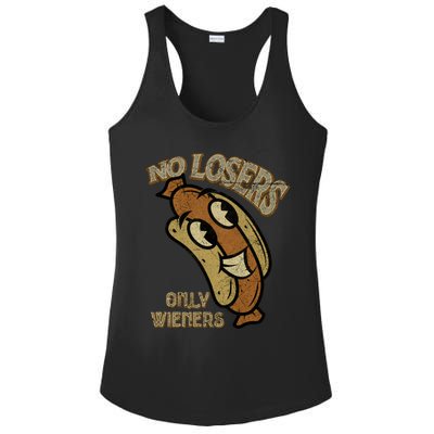 No Losers Only Wieners Hot Dog Lover Sausage Party Bbq Gift Ladies PosiCharge Competitor Racerback Tank