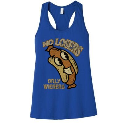 No Losers Only Wieners Hot Dog Lover Sausage Party Bbq Gift Women's Racerback Tank