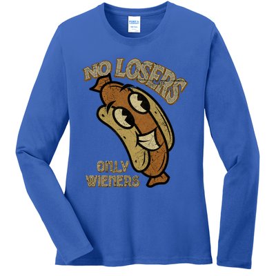 No Losers Only Wieners Hot Dog Lover Sausage Party Bbq Gift Ladies Long Sleeve Shirt