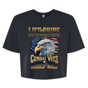 Not Loser Or Sucker 2024 Veterans For Harris Walz Military Vets Against Trump Bella+Canvas Jersey Crop Tee