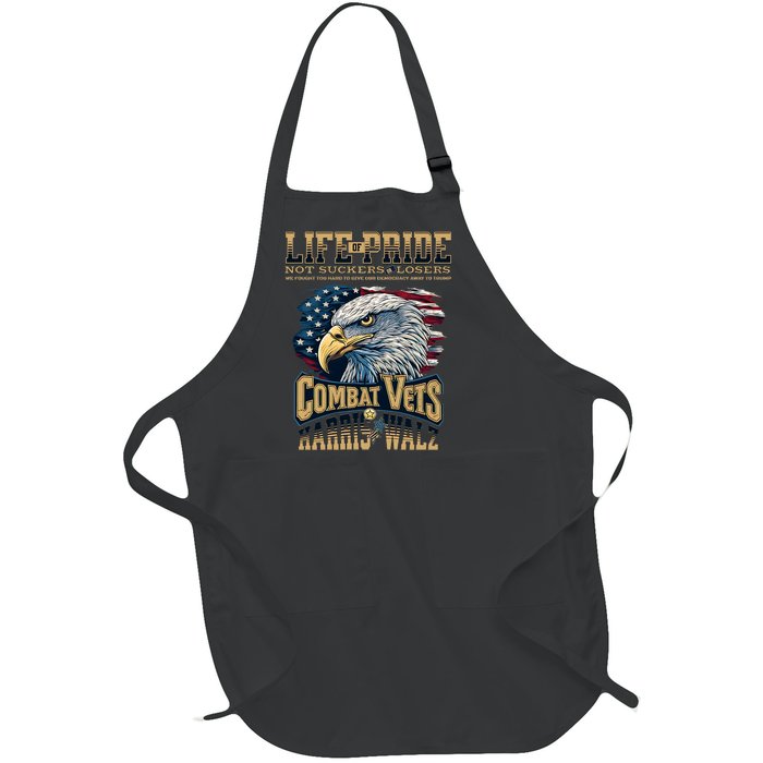 Not Loser Or Sucker 2024 Veterans For Harris Walz Military Vets Against Trump Full-Length Apron With Pockets