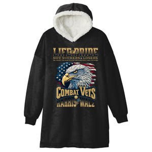 Not Loser Or Sucker 2024 Veterans For Harris Walz Military Vets Against Trump Hooded Wearable Blanket