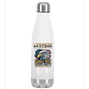 Not Loser Or Sucker 2024 Veterans For Harris Walz Military Vets Against Trump Stainless Steel Insulated Water Bottle