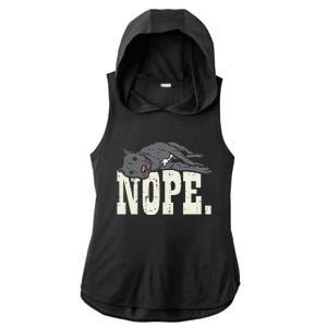 Nope Lazy Pitbull Funny Pitties Pet Dog Lover Owner Gift Ladies PosiCharge Tri-Blend Wicking Draft Hoodie Tank