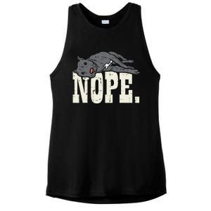 Nope Lazy Pitbull Funny Pitties Pet Dog Lover Owner Gift Ladies PosiCharge Tri-Blend Wicking Tank