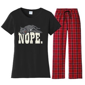 Nope Lazy Pitbull Funny Pitties Pet Dog Lover Owner Gift Women's Flannel Pajama Set