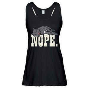 Nope Lazy Pitbull Funny Pitties Pet Dog Lover Owner Gift Ladies Essential Flowy Tank