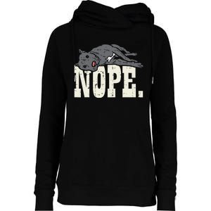 Nope Lazy Pitbull Funny Pitties Pet Dog Lover Owner Gift Womens Funnel Neck Pullover Hood