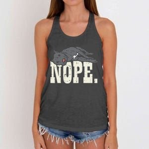 Nope Lazy Pitbull Funny Pitties Pet Dog Lover Owner Gift Women's Knotted Racerback Tank