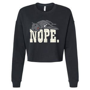 Nope Lazy Pitbull Funny Pitties Pet Dog Lover Owner Gift Cropped Pullover Crew