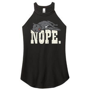 Nope Lazy Pitbull Funny Pitties Pet Dog Lover Owner Gift Women’s Perfect Tri Rocker Tank