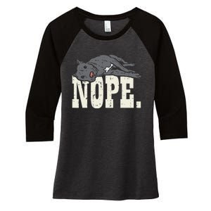 Nope Lazy Pitbull Funny Pitties Pet Dog Lover Owner Gift Women's Tri-Blend 3/4-Sleeve Raglan Shirt