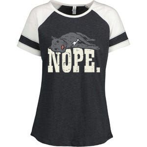 Nope Lazy Pitbull Funny Pitties Pet Dog Lover Owner Gift Enza Ladies Jersey Colorblock Tee