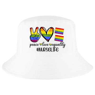 Nurse Life Peace Love Equality Nursing Lover Gift Cool Comfort Performance Bucket Hat