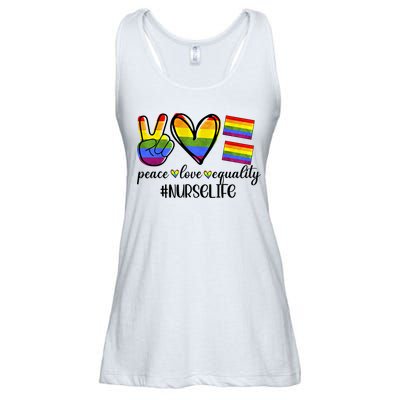Nurse Life Peace Love Equality Nursing Lover Gift Ladies Essential Flowy Tank