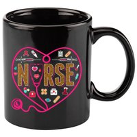Nurse Leopard Print Medical Stethoscope Heart Cute Gift 11oz C Handle Ceramic Mug