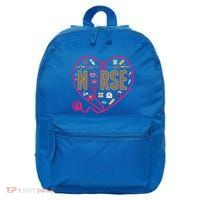 Nurse Leopard Print Medical Stethoscope Heart Cute Gift 16 in Basic Backpack