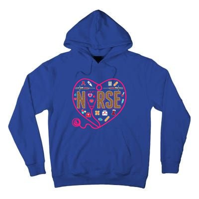 Nurse Leopard Print Medical Stethoscope Heart Cute Gift Tall Hoodie