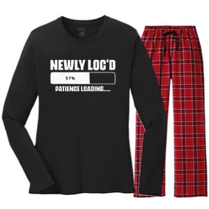 Newly Loc'd Patience Loading Dreadlocks Sisterlocks Humor Women's Long Sleeve Flannel Pajama Set 