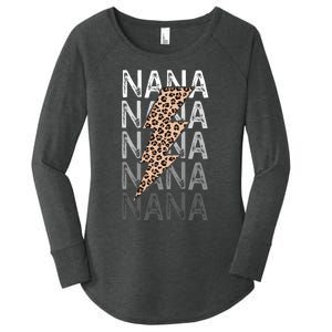 Nana Leopard Print New Grandma Bolt Women's Perfect Tri Tunic Long Sleeve Shirt