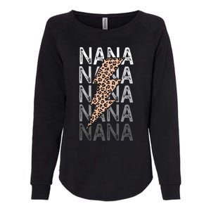 Nana Leopard Print New Grandma Bolt Womens California Wash Sweatshirt