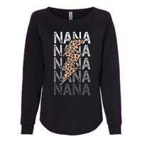 Nana Leopard Print New Grandma Bolt Womens California Wash Sweatshirt